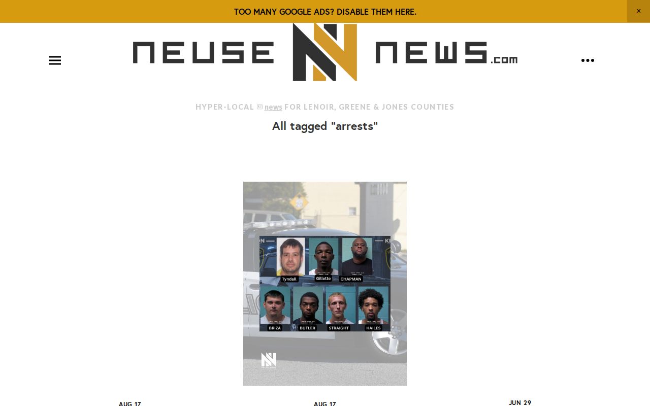 Neuse News regional arrests tag page